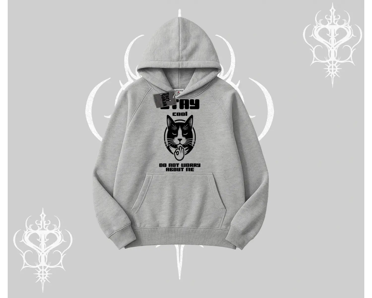 Catronaut Kedi Baskılı Biskilet Sweatshirt