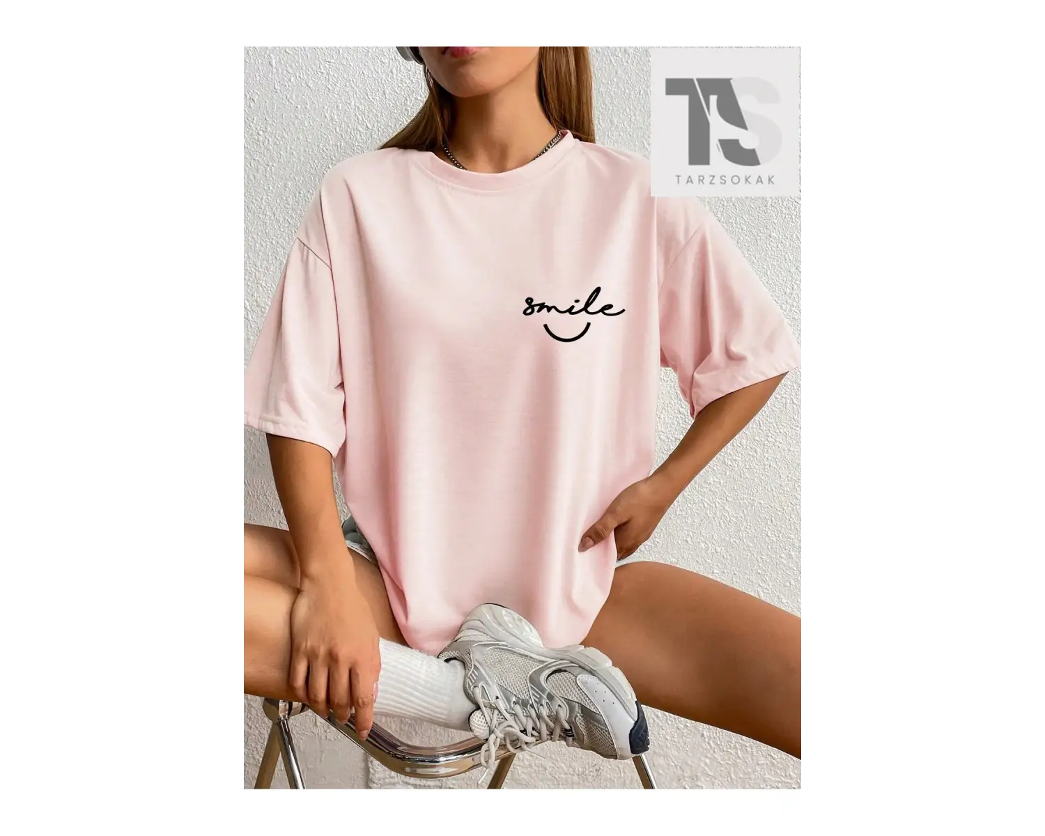 Catsneeze Goth Sloganı Kafatası Grafikli Drop Omuz Tişörtü