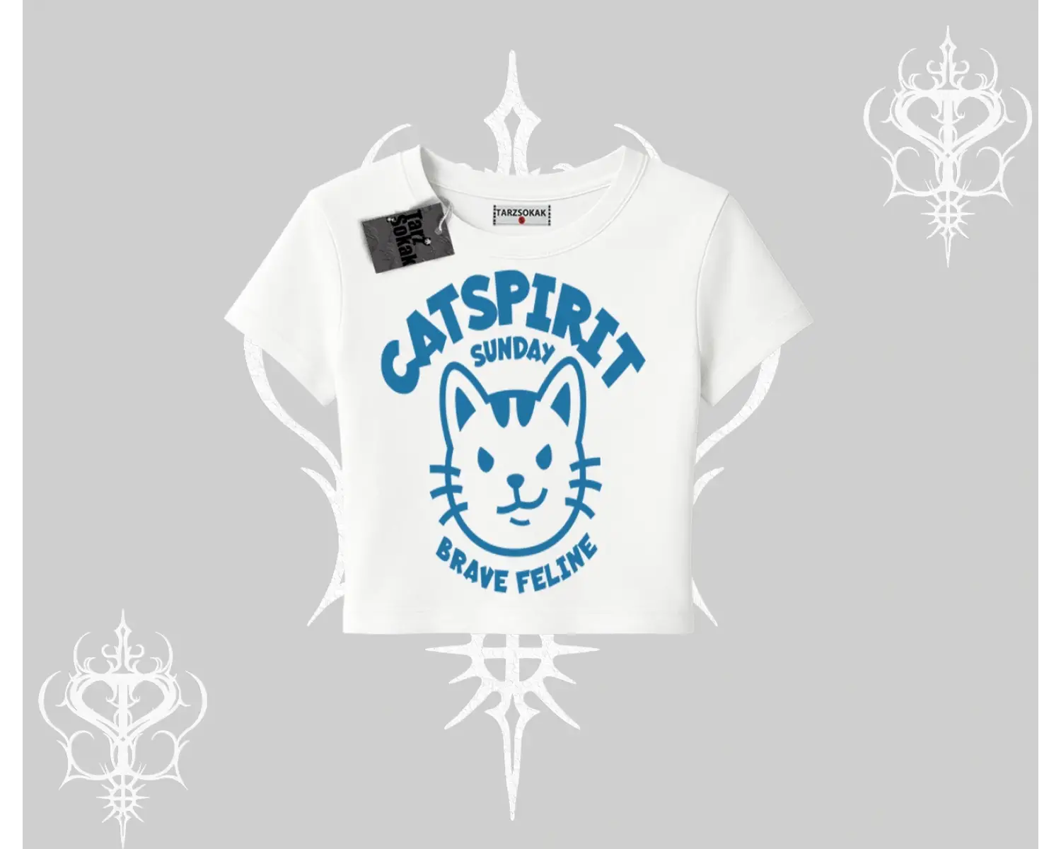 Catspirit Sunday Brave Feline Yazılı Kedi Baskılı Babby Tee Tshirt