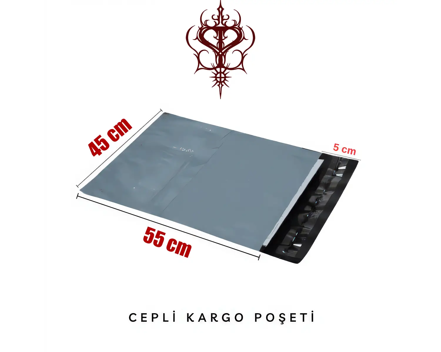 Cepli Kargo Poşeti 80 Mikron 45 x 55 Cm + 5 Cm