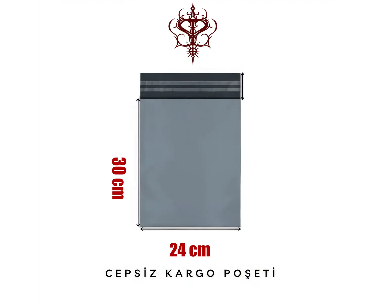 Cepsiz Kargo Poşeti 80 Mikron 24 x 30 Cm + 5 Cm