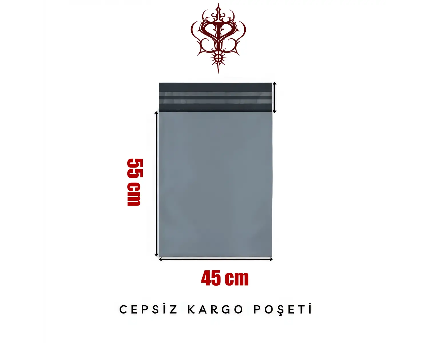 Cepsiz Kargo Poşeti 80 Mikron 45 x 55 Cm + 5 Cm