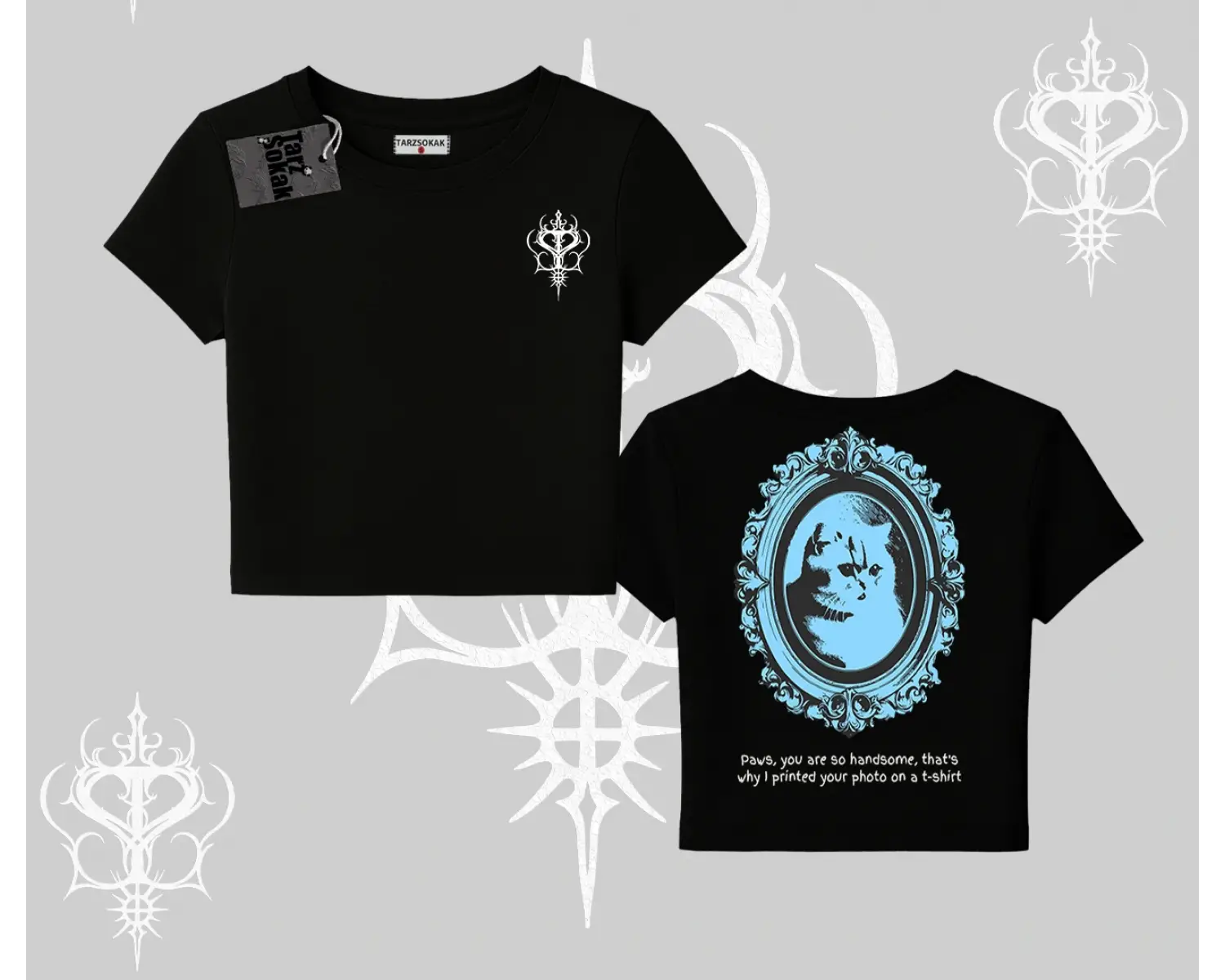 Çerçeveli Kedi Baskılı Babby Tee Tshirt