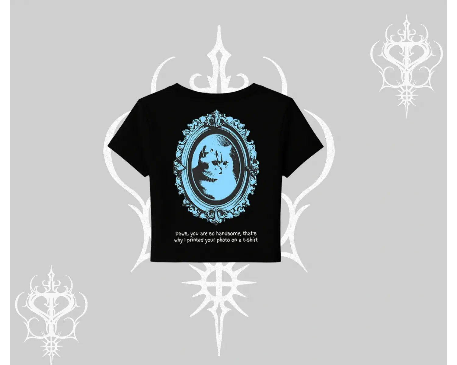 Çerçeveli Kedi Baskılı Babby Tee Tshirt