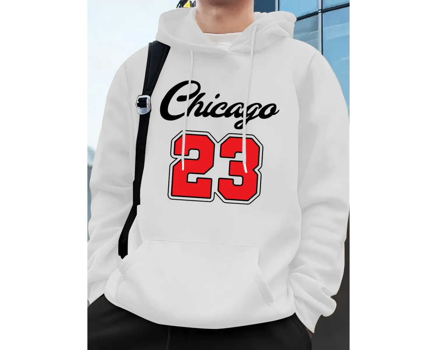 Chicago 23 Mektup Baskı Kapüşonlular Erkek Sportif Gevşek Kazaklar Kış Polar Sıcak Kazak Koşu