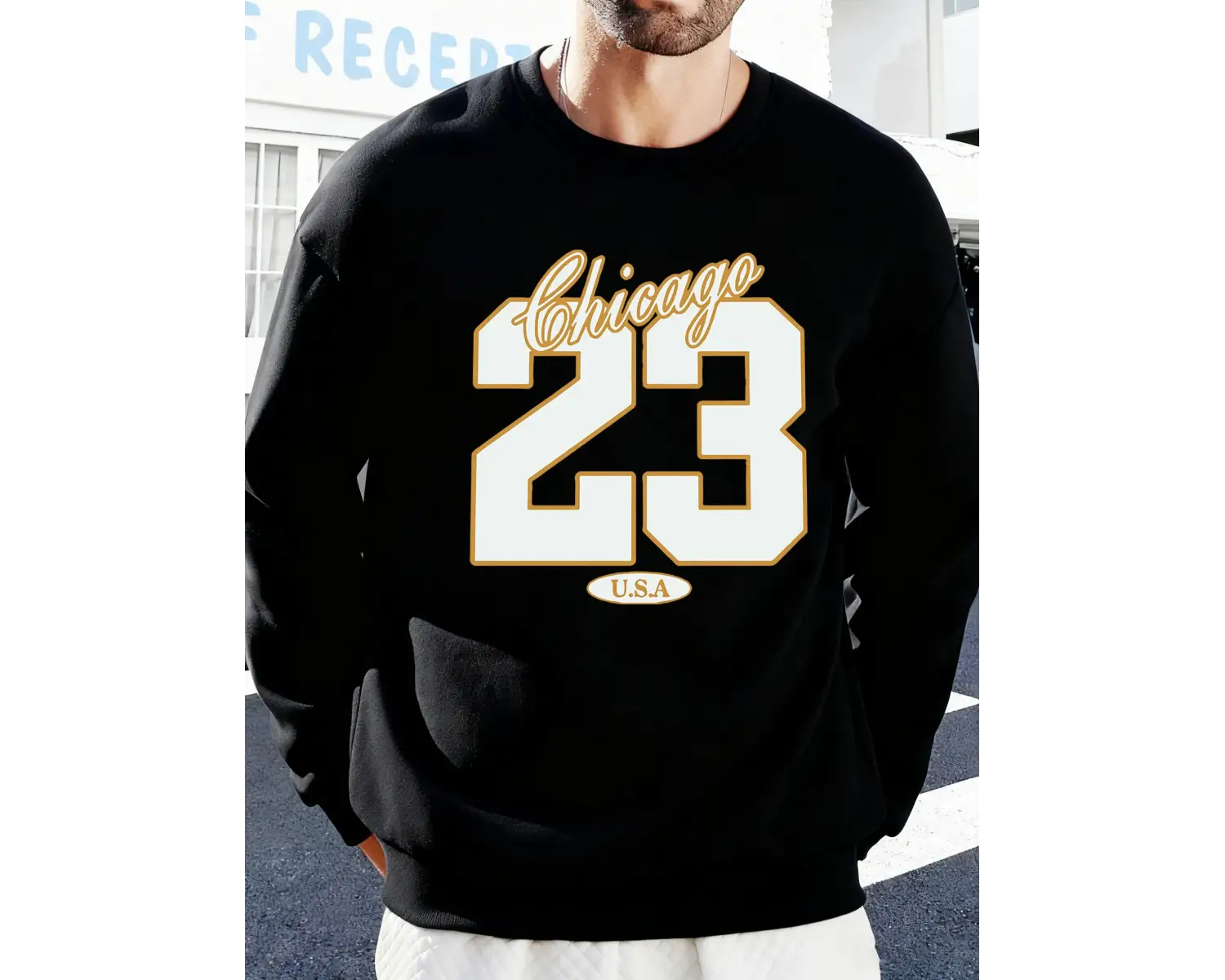 Chicago ABD Numarası 23 Baskılar Erkekler Kazak Yumuşak Polar Kazak O-Boyun Sonbahar Giysiler