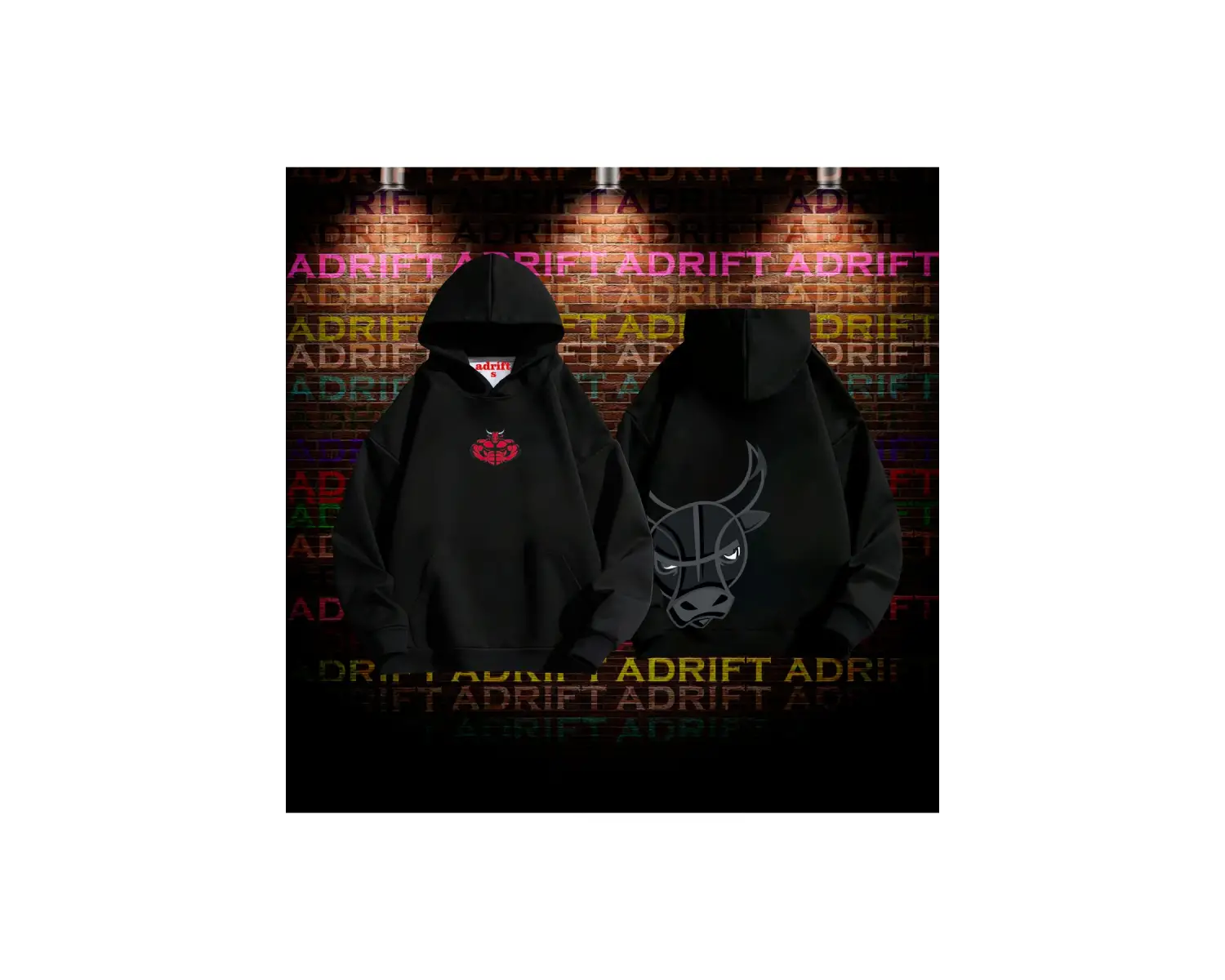 Chicago Bulls Tasarım Baskılı Kapüşonlu Sweatshirt Hoodie Model3 Siyah