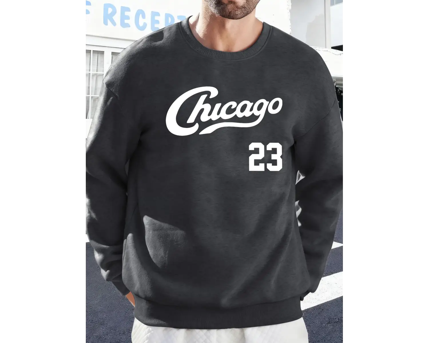 Chicago Number 23 Baskı Spor Temelleri Sokak Giyimi Erkek Günlük Moda Kazak Büyük Beden Bol K