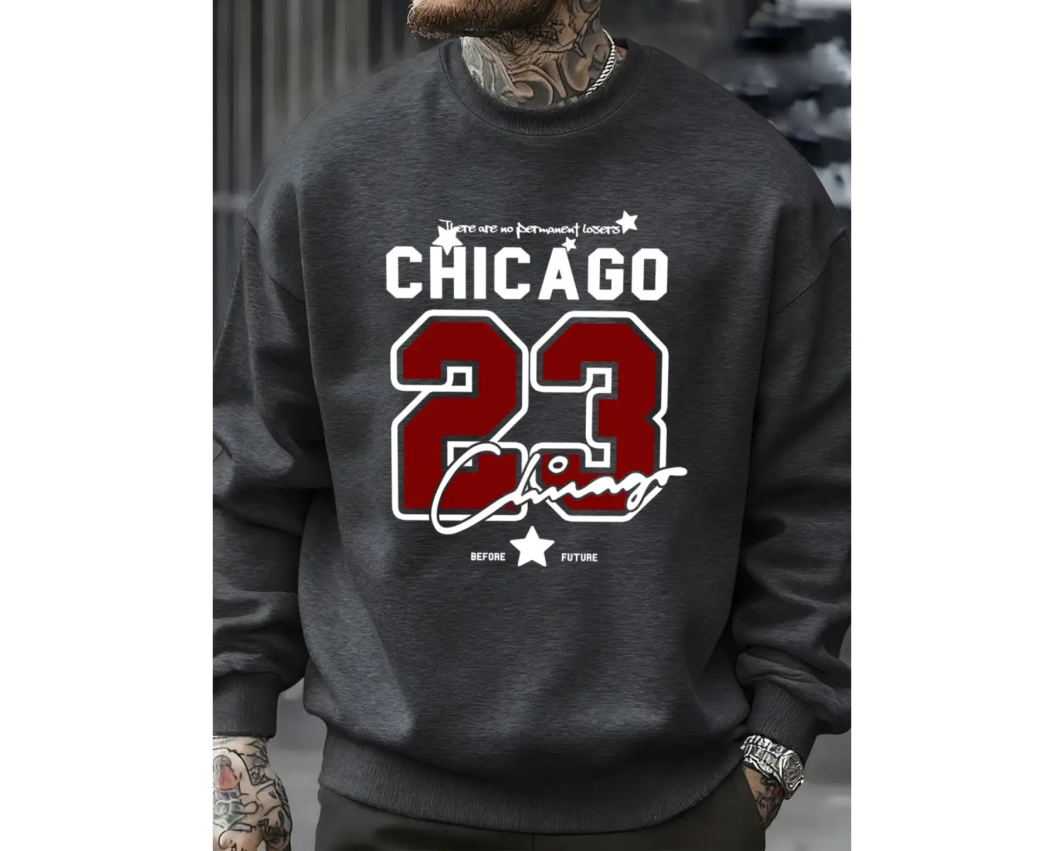 Chicago Number 23 Jersey Prints Male Sweatshirt Trendy Hip Hop Streetwear Crewneck Autumn Clo