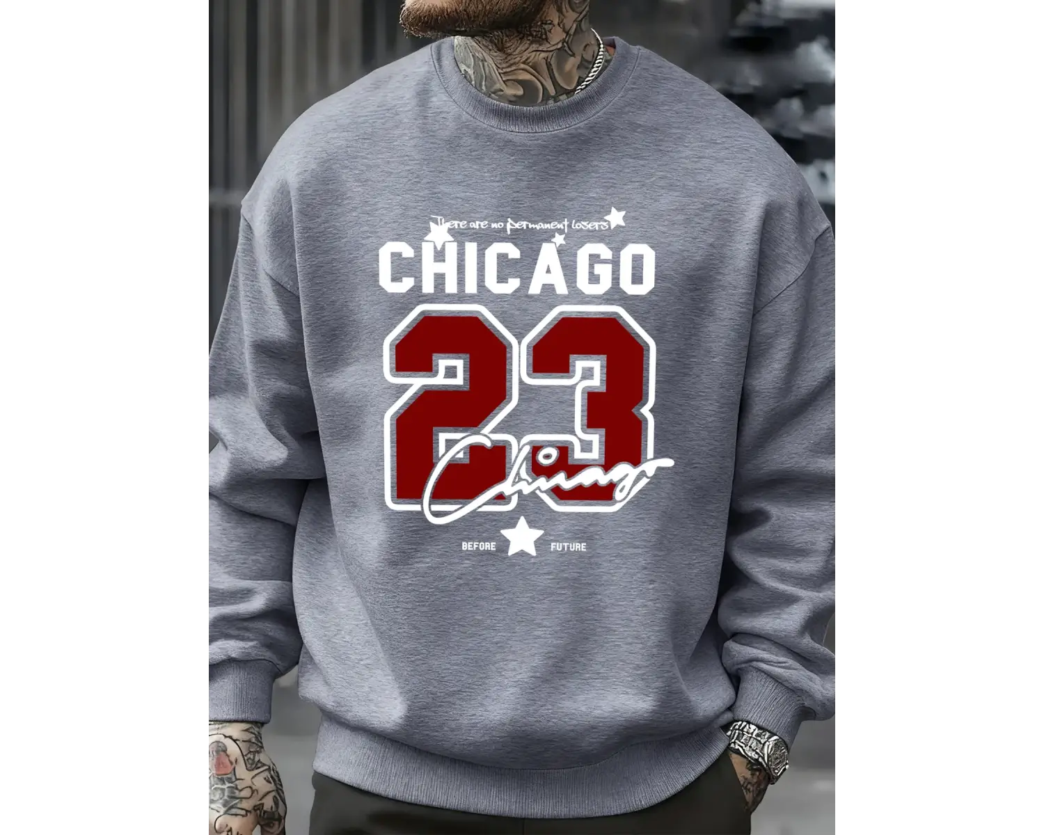 Chicago Number 23 Jersey Prints Male Sweatshirt Trendy Hip Hop Streetwear Crewneck Autumn Clo