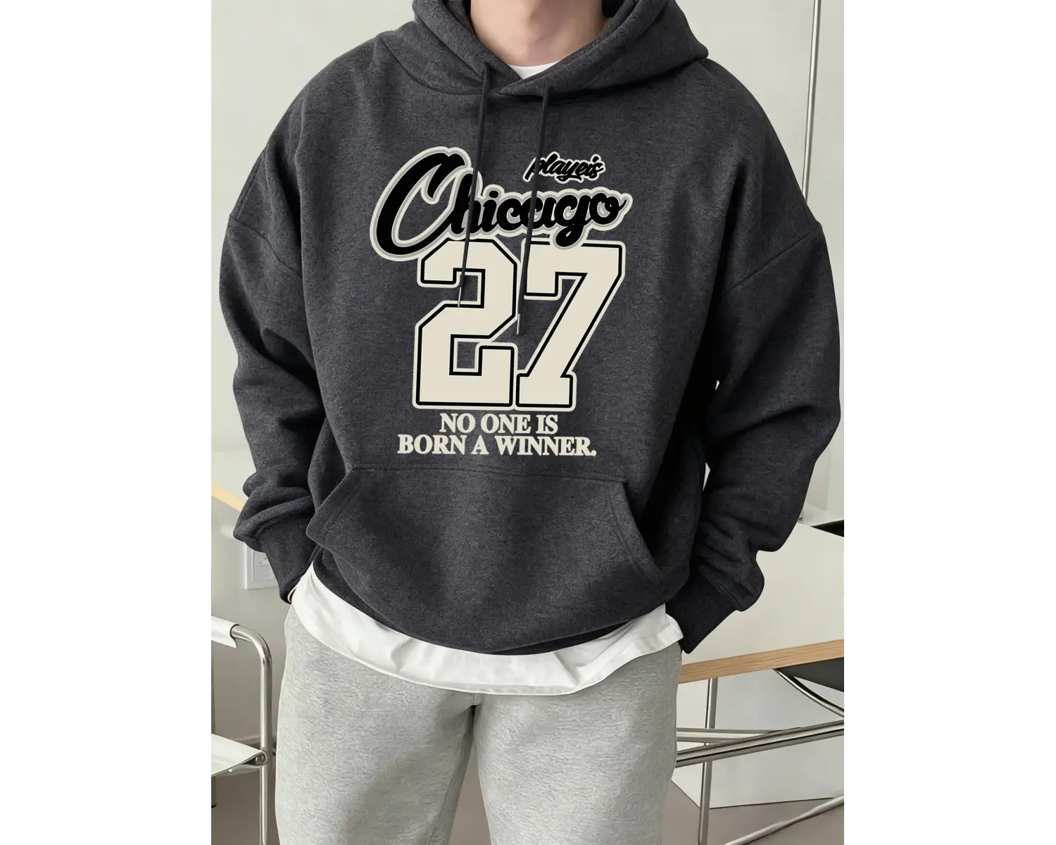 Chicago Oyuncuları Numarası 27 Baskılar Erkekler Hoody Yumuşak Polar Tişörtü Hip Hop Sokak Gi