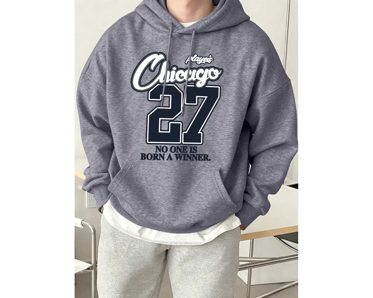 Chicago Oyuncuları Numarası 27 Baskılar Erkekler Hoody Yumuşak Polar Tişörtü Hip Hop Sokak Gi