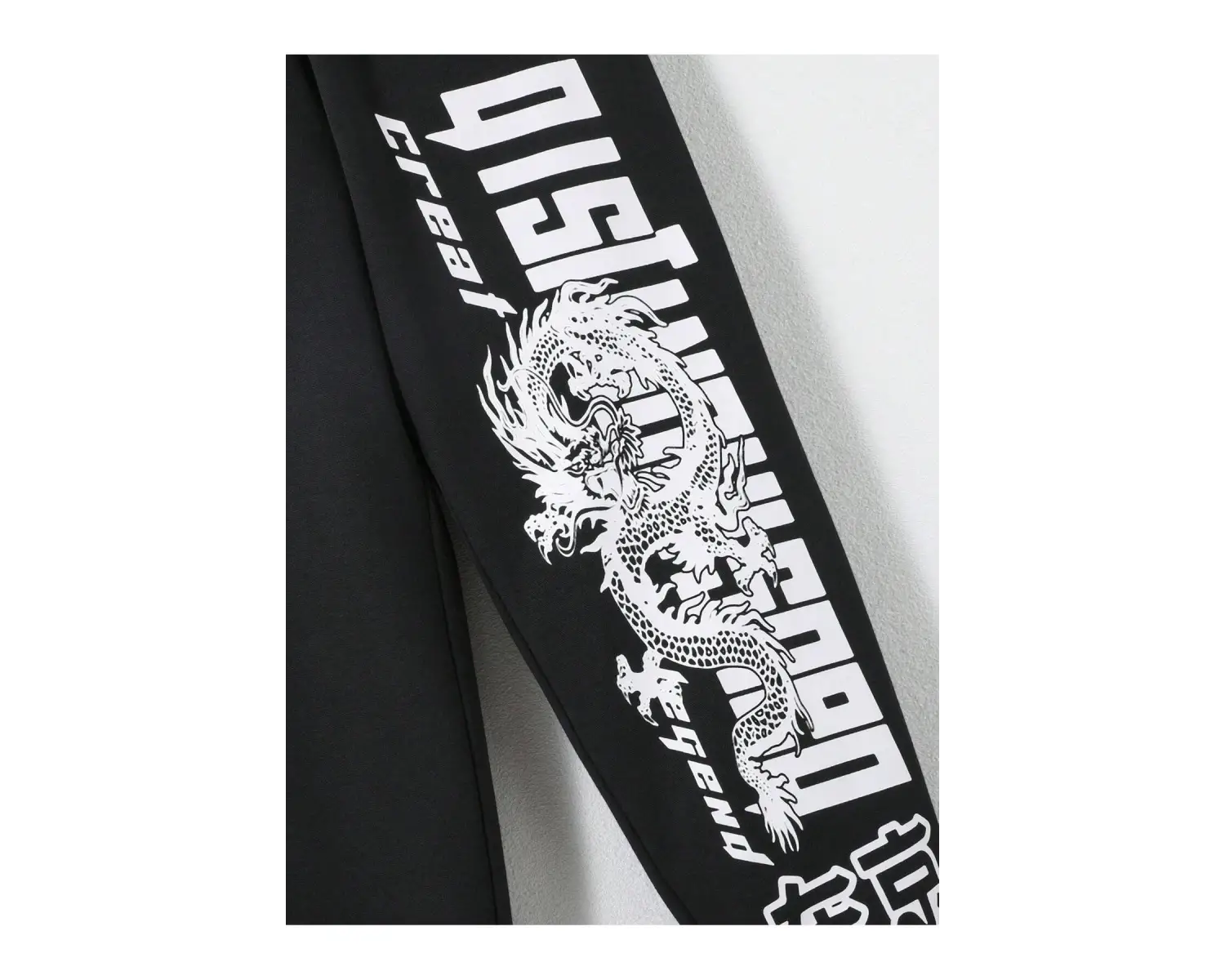 Chinese Dragon & Letter Graphic Eşofman Altı