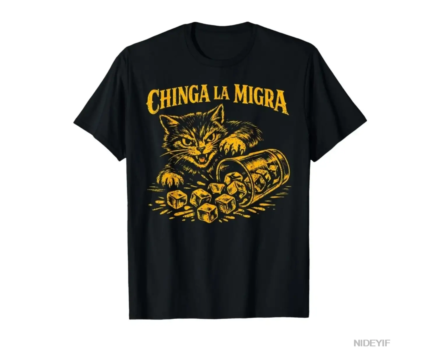 Chinga La Migra No Ice Komik Kedi Meme T-shirt Erkekler Kadınlar Için % 100% Pamuk T Shirt Kı