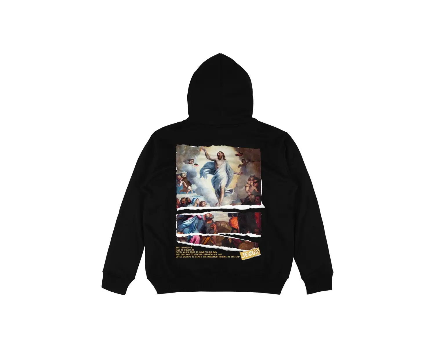 Christ Siyah Oversize Unisex Kapüşonlu Sweatshirt Hoodie