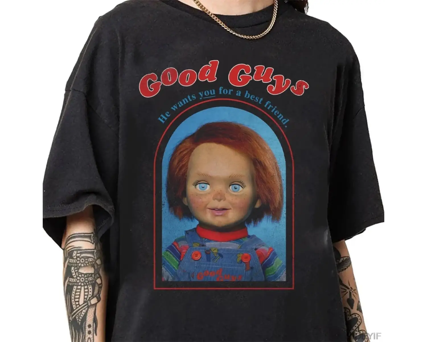 Chucky Erkekler Chucky Çocuk Oyunları Good Guys T-shirt Erkekler Kadınlar Için % 100% Pamuk T
