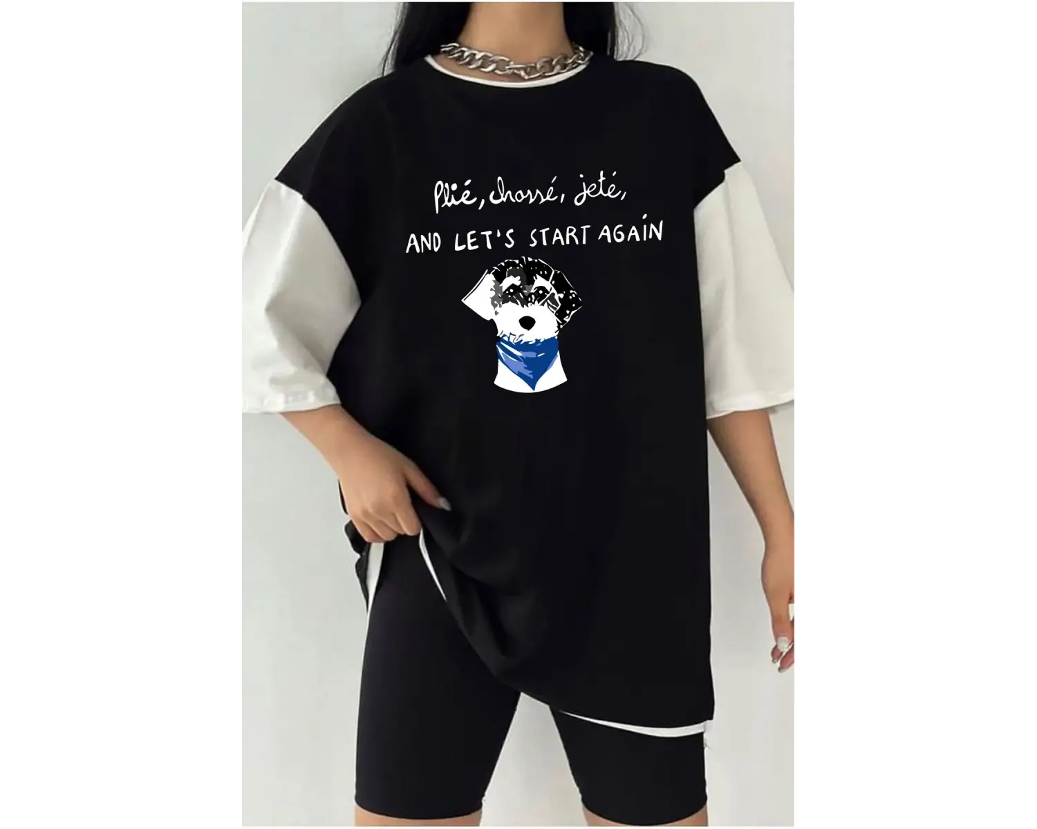 Çift Renk HAV Baskılı Unisex Tshirt