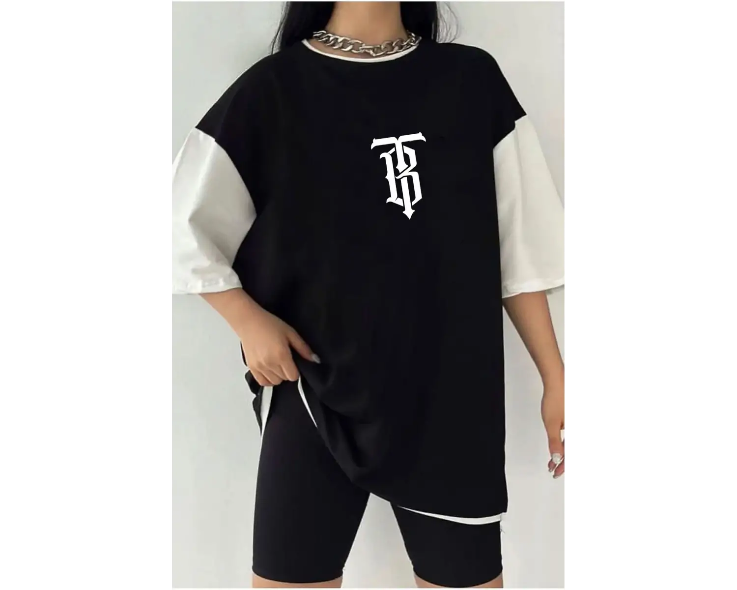 Çift Renk TB Baskılı Unisex Tshirt