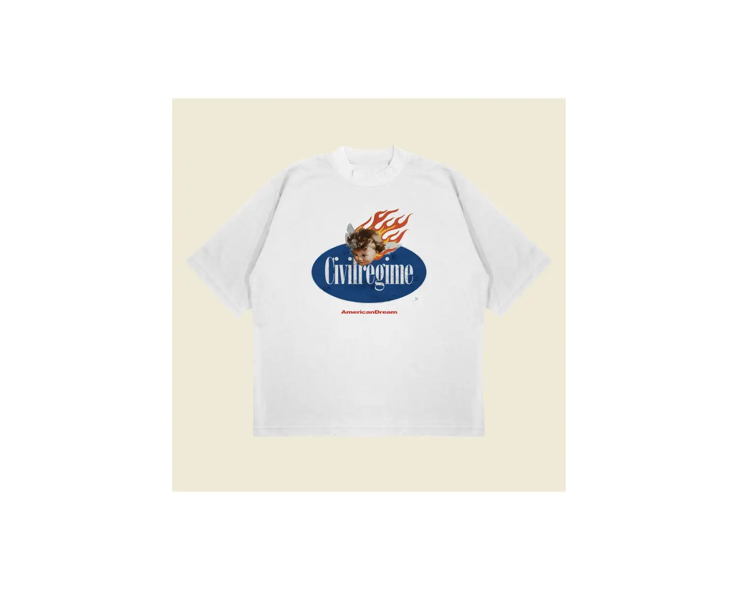 Civilregime Baskılı Oversize Unisex Pamuklu Nefes Alan Kalın Kumaşlı