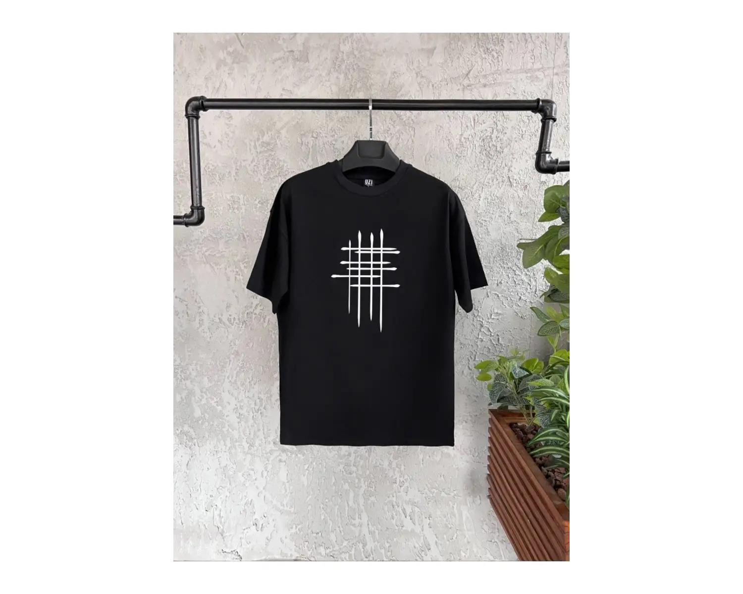 Çizgi Baskılı Beyaz Erkek