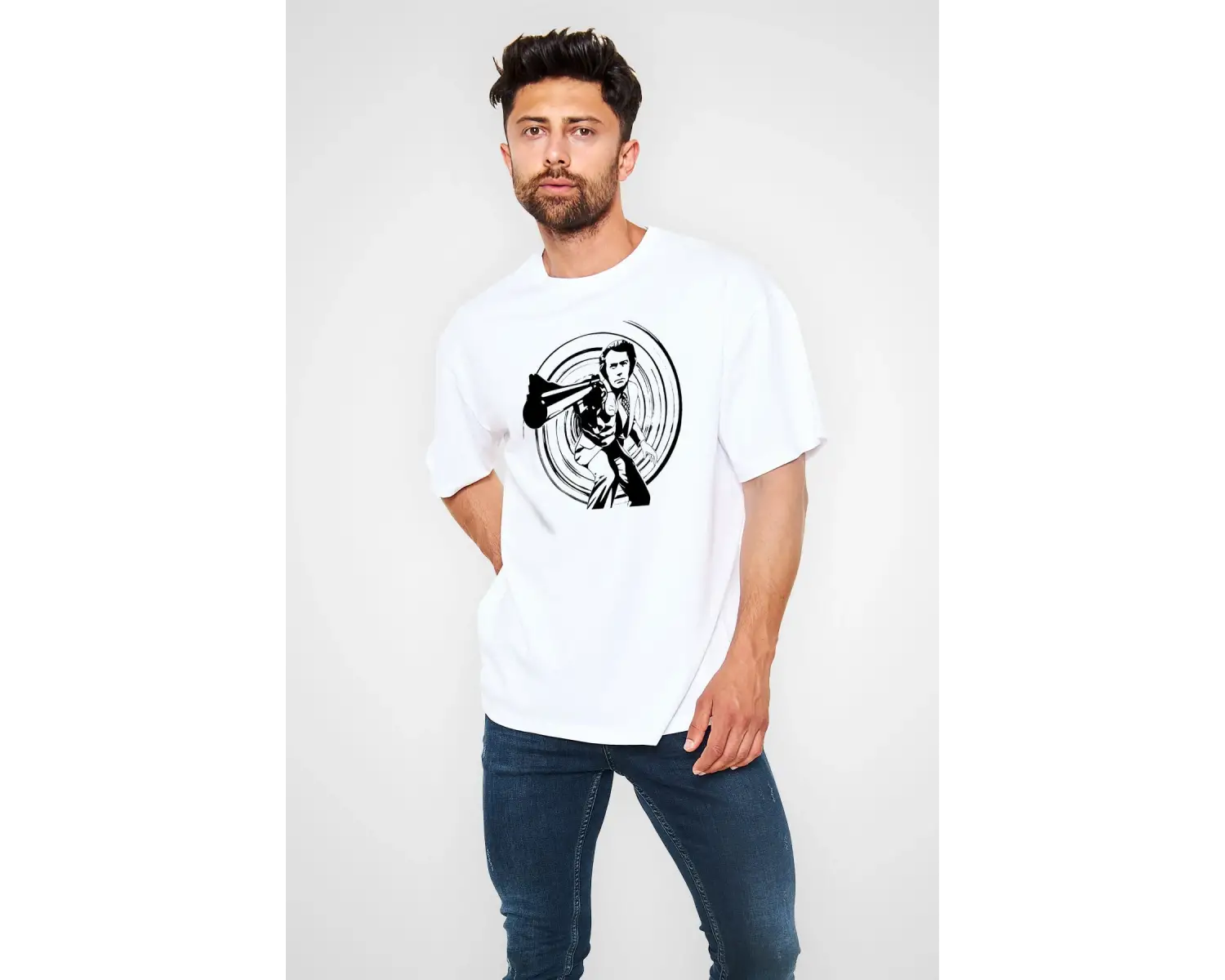Clint Eastwood Beyaz Unisex Tişört T-Shirt