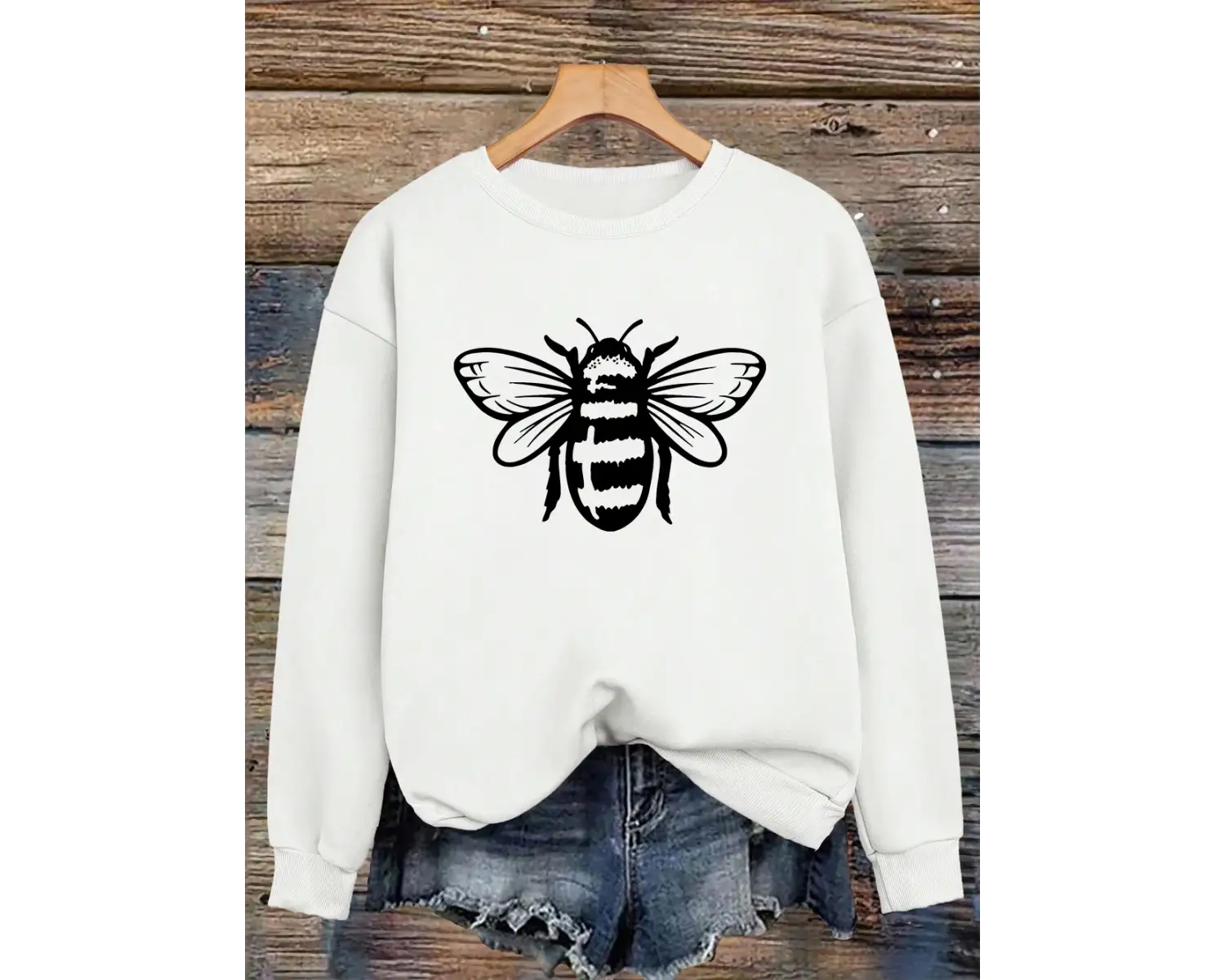 Clumsy Beesprinting Tişörtü Bayan Sonbahar Kış Rahat Kapüşonlular Polar Sıcak Bisiklet Yaka K