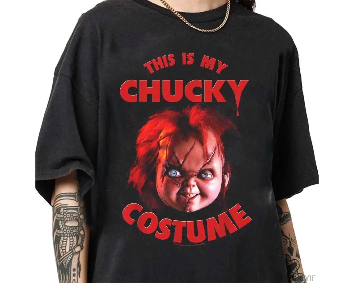 Çocuk Oyunları Bu Benim Chucky Kostümü T-shirt Erkekler Kadınlar Için % 100% Pamuk T Shirt Kı