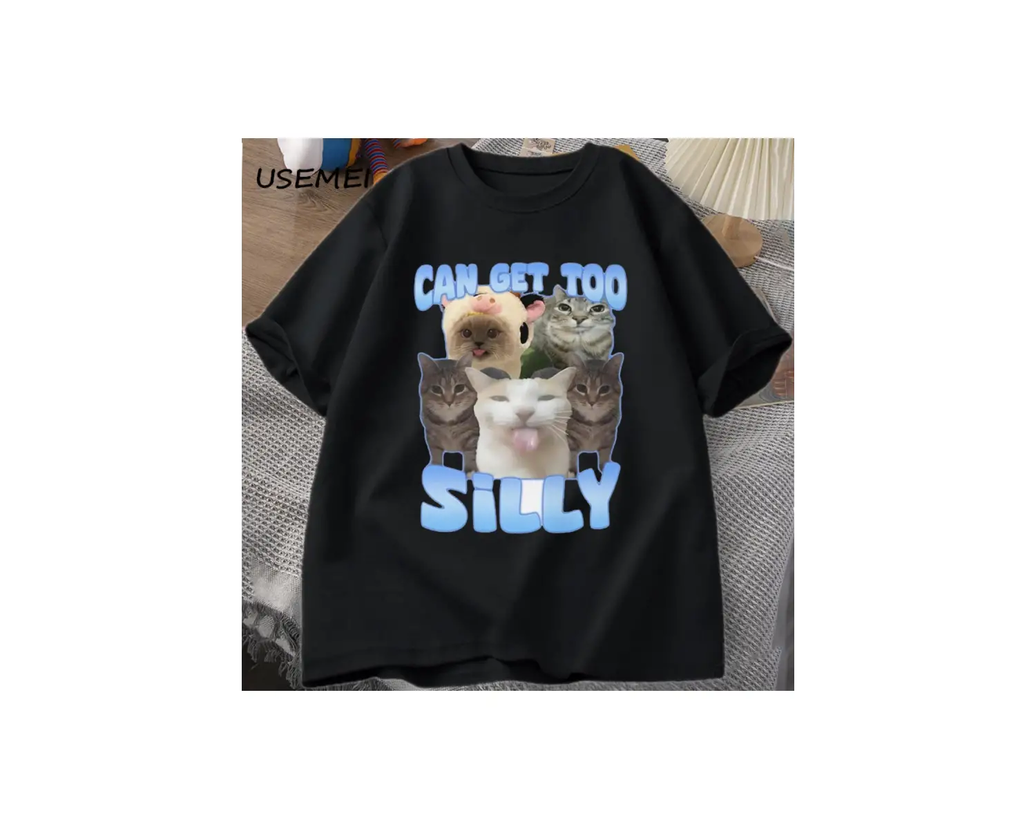 Çok Aptal Komik Kedi Meme T-shirt Erkek Kadın Pamuk Goofy Ahh Kediler TeeUnisex Kısa 2958