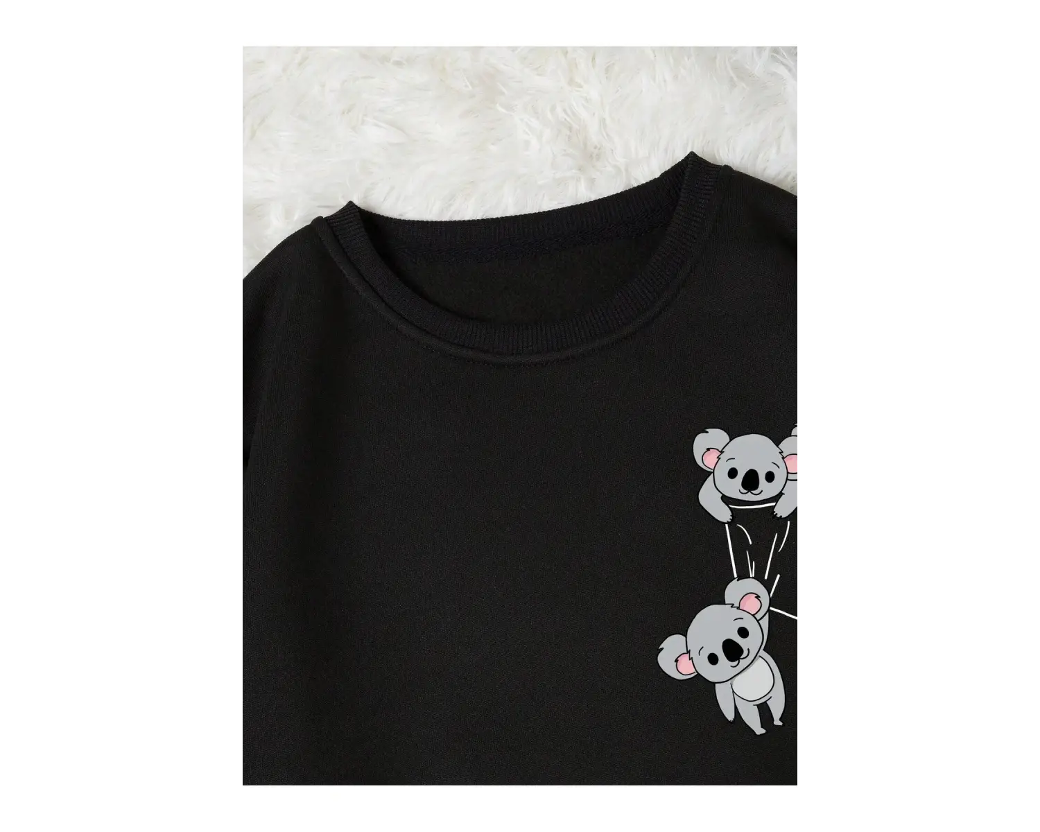 Coke serisi Koala Print Thermal Lined Sweatshirt
