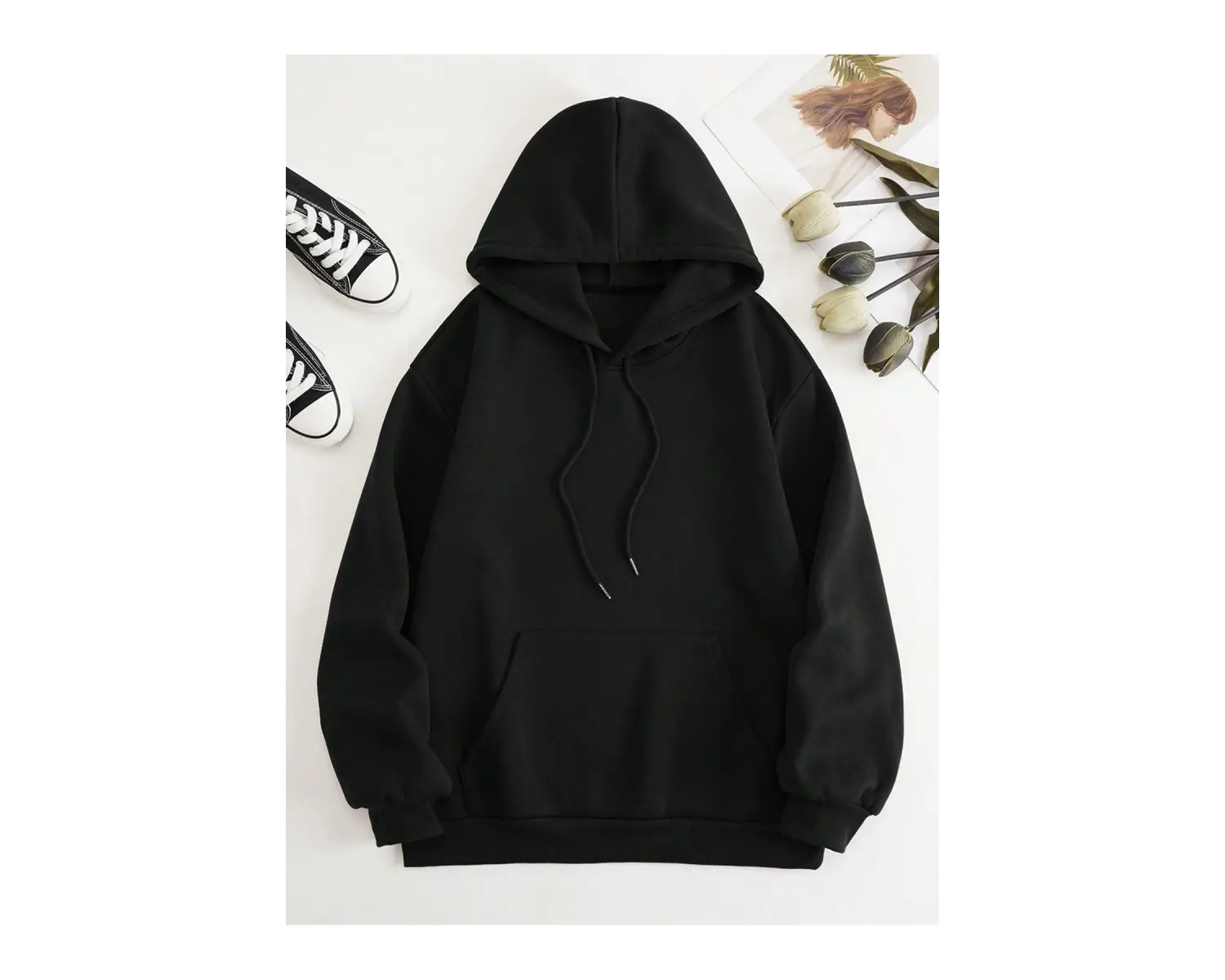 Coke serisi Skeleton Print Zip Up Thermal Lined Drawstring Hoodie