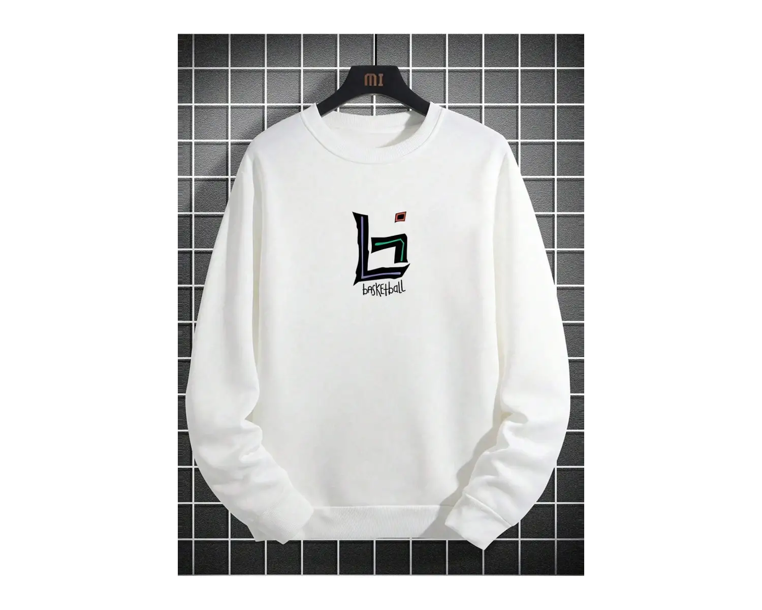 Coko serisi Basketball and Slogan Graphic Sweatshirt