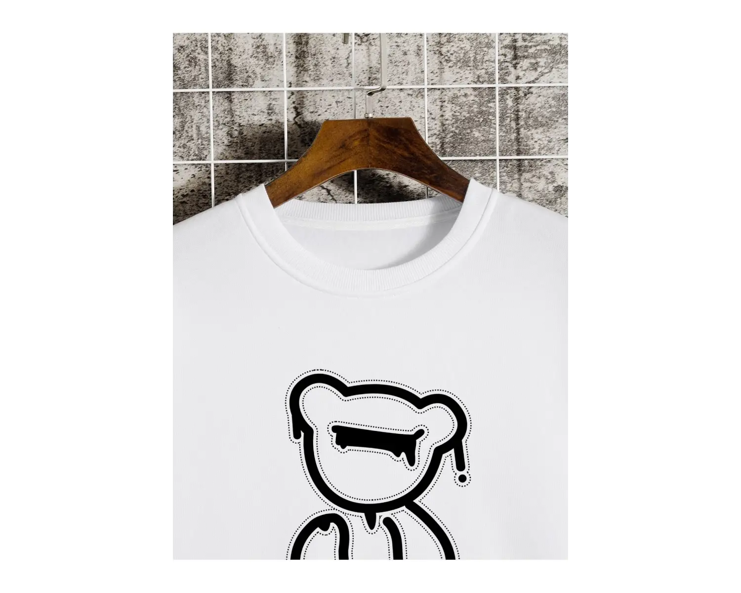 Coko serisi Bear Print Lined Sweatshirt