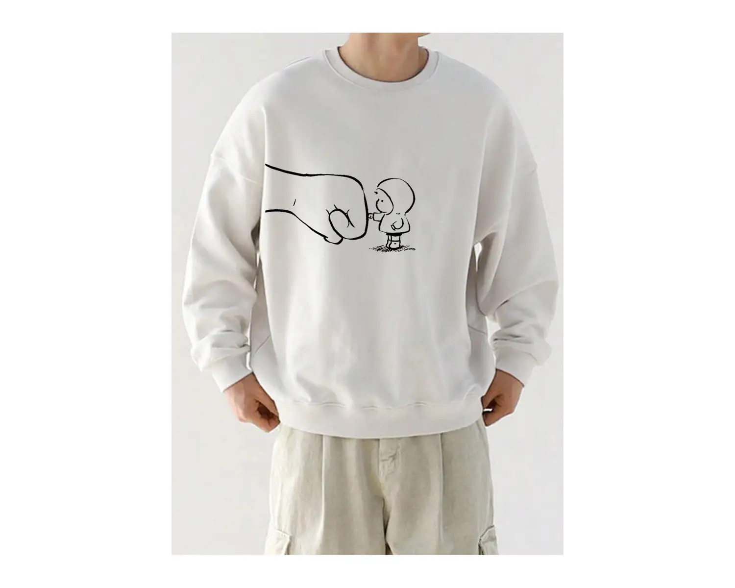 Coko serisi Cartoon Graphic Drop Shoulder Sweatshirt