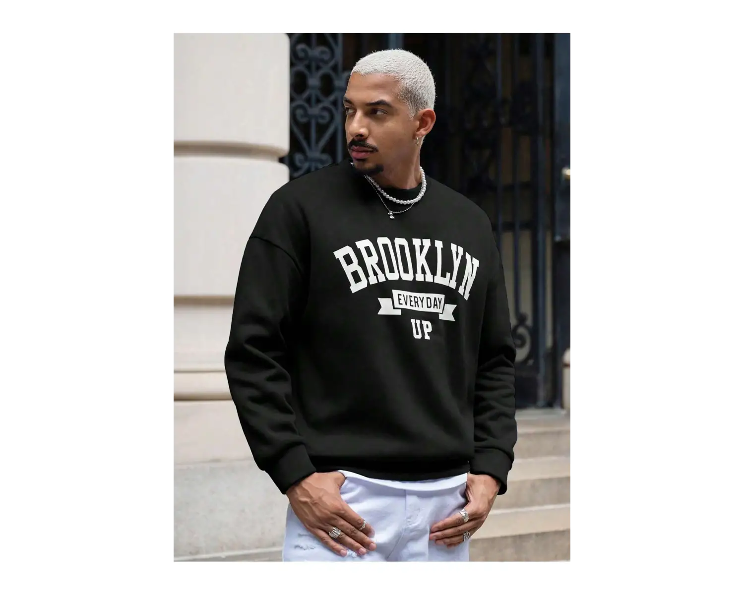 Coko serisi Manfinity Sporsity Letter Graphic Drop Shoulder Sweatshirt