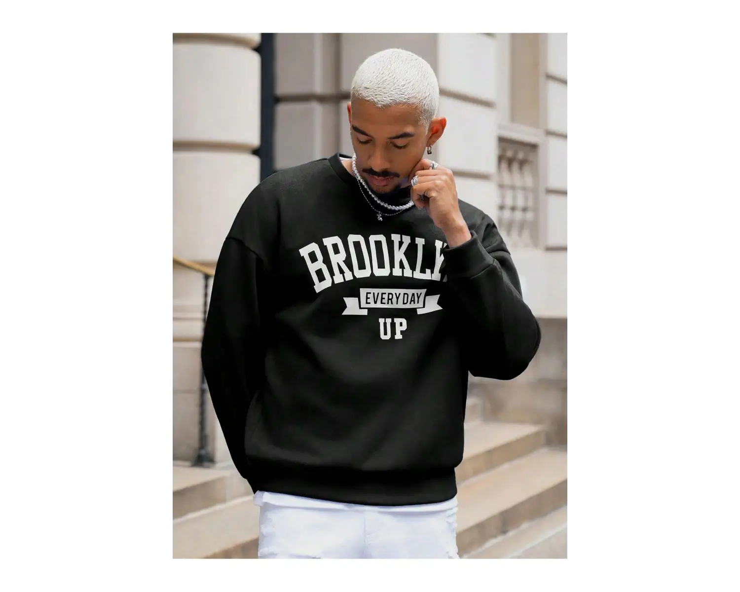 Coko serisi Manfinity Sporsity Letter Graphic Drop Shoulder Sweatshirt