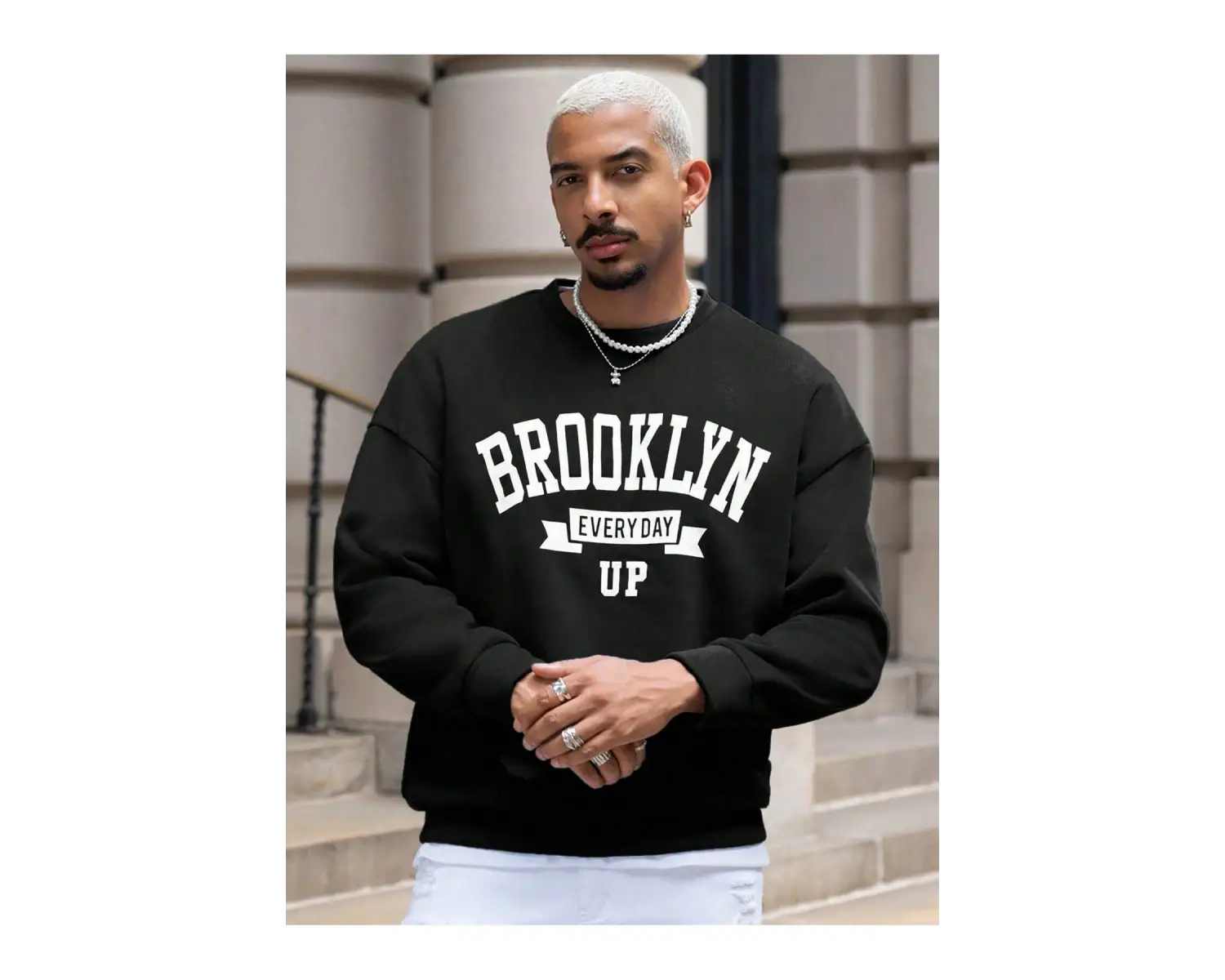 Coko serisi Manfinity Sporsity Letter Graphic Drop Shoulder Sweatshirt