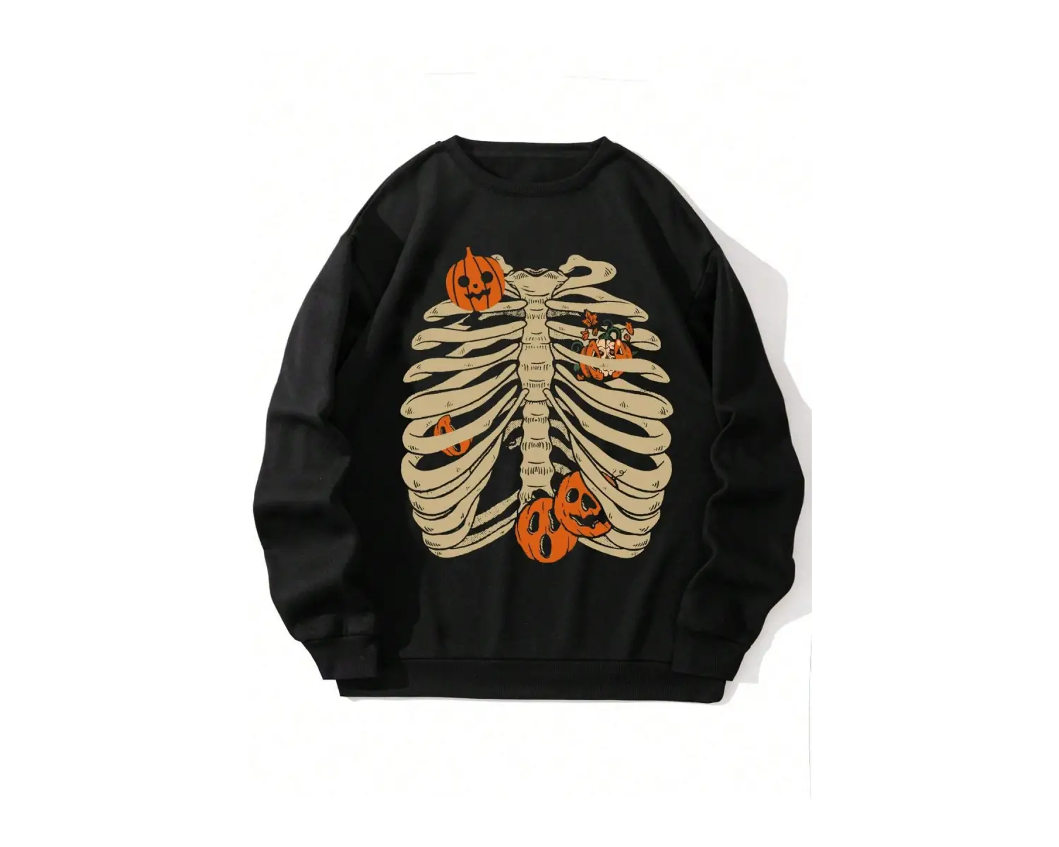 Coko serisi NITAGUT Halloween Print Lined Sweatshirt