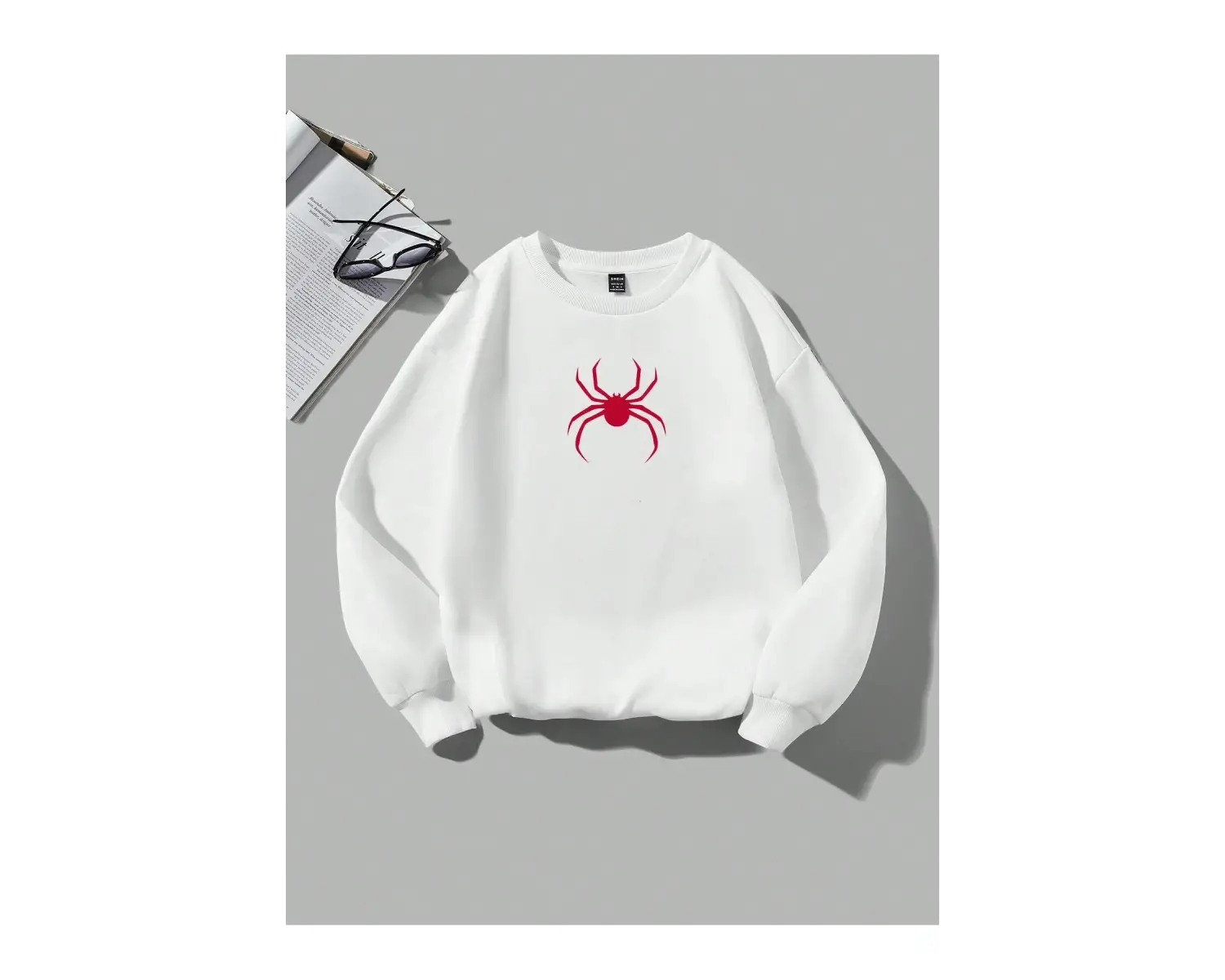 Coolane Bol Örümcek Desenli Sweatshirt Beyaz