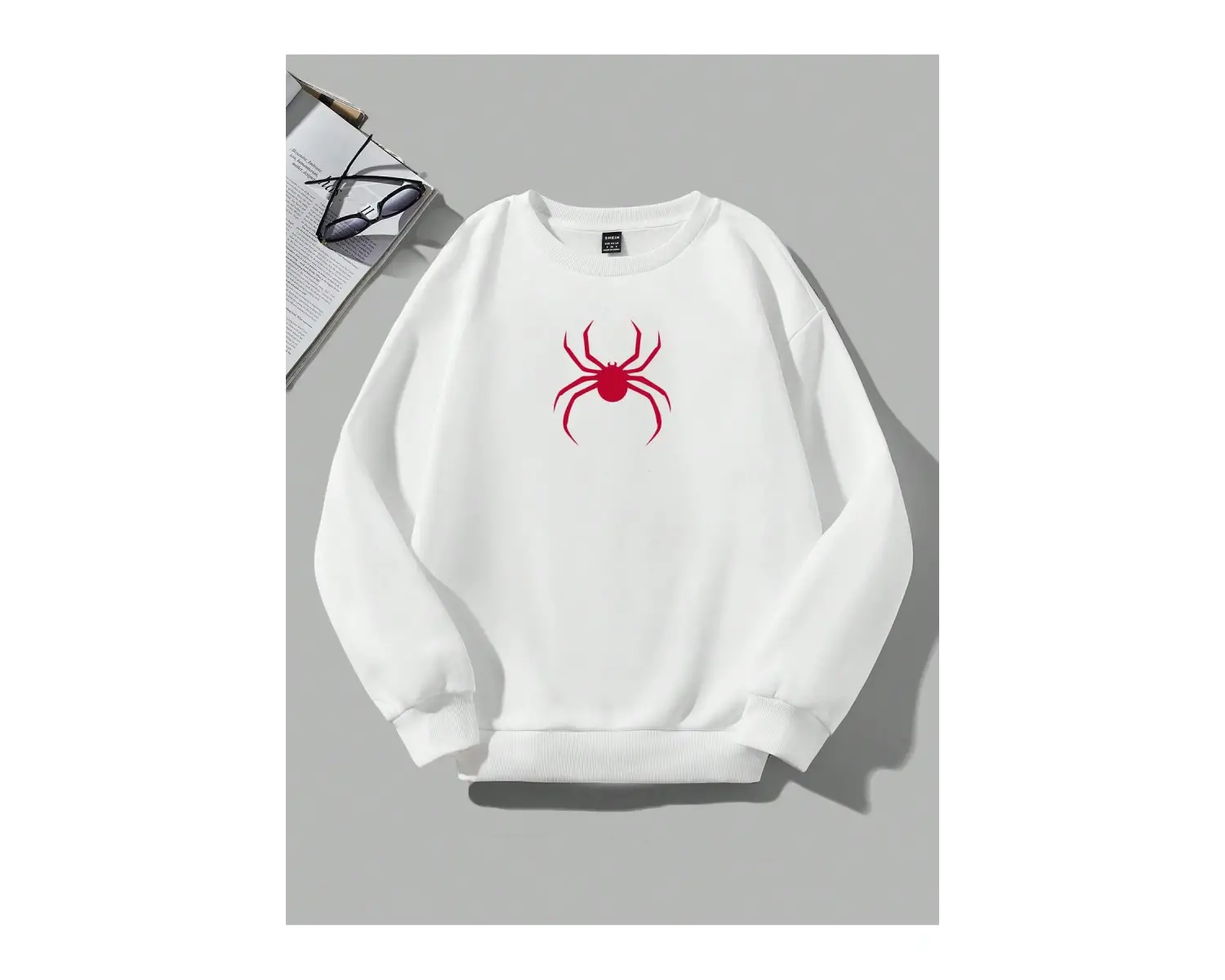 Coolane Bol Örümcek Desenli Sweatshirt Beyaz