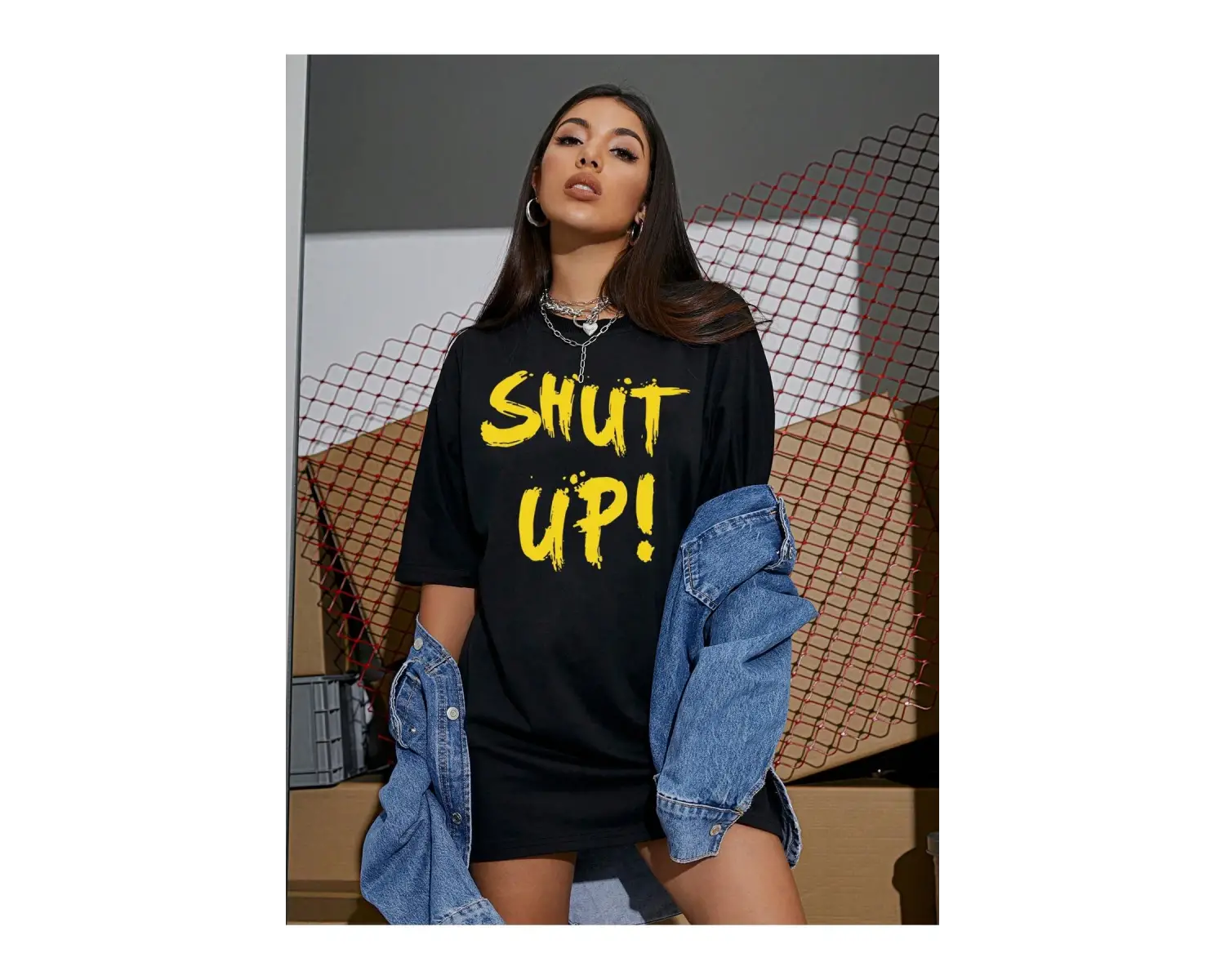 Coolane Drop Omuz Letter Grafikli Oversize Tişört