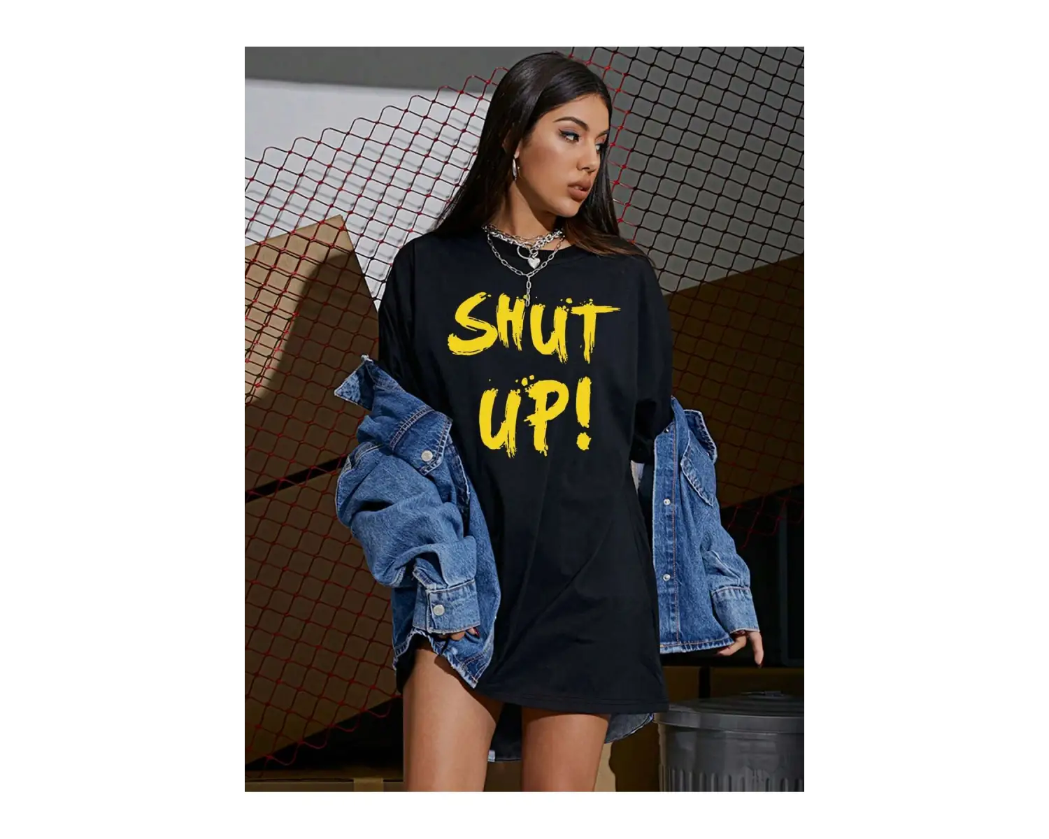 Coolane Drop Omuz Letter Grafikli Oversize Tişört