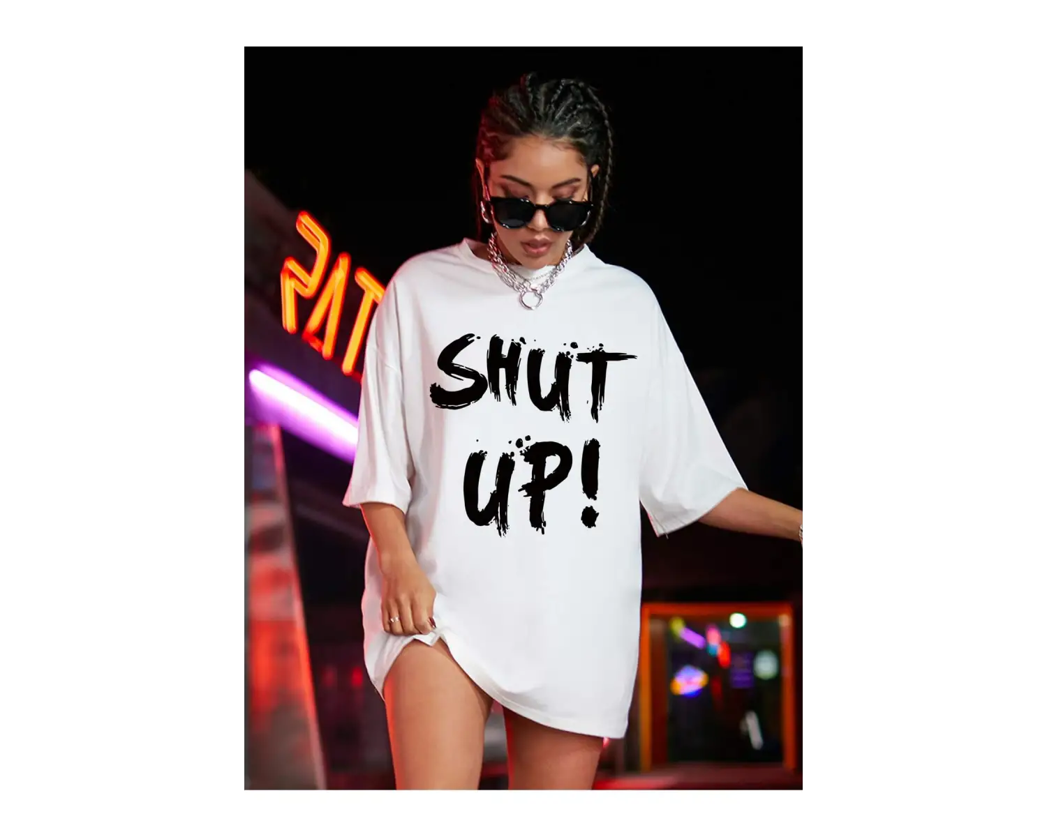 Coolane Drop Omuz Letter Grafikli Oversize Tişört