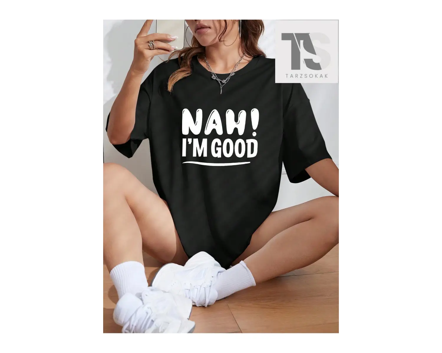 Coolane Düşük Omuz Harfli ve Kanatlı Oversize Tişört