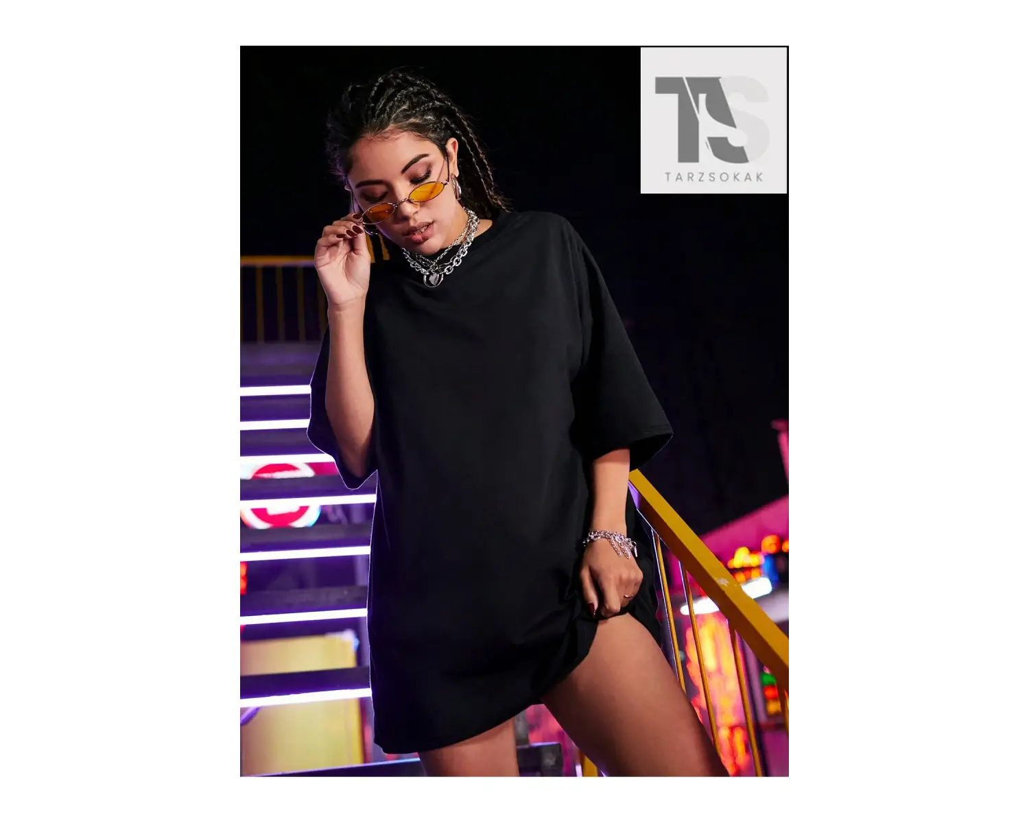 Coolane Düşük Omuz Harfli ve Kanatlı Oversize Tişört