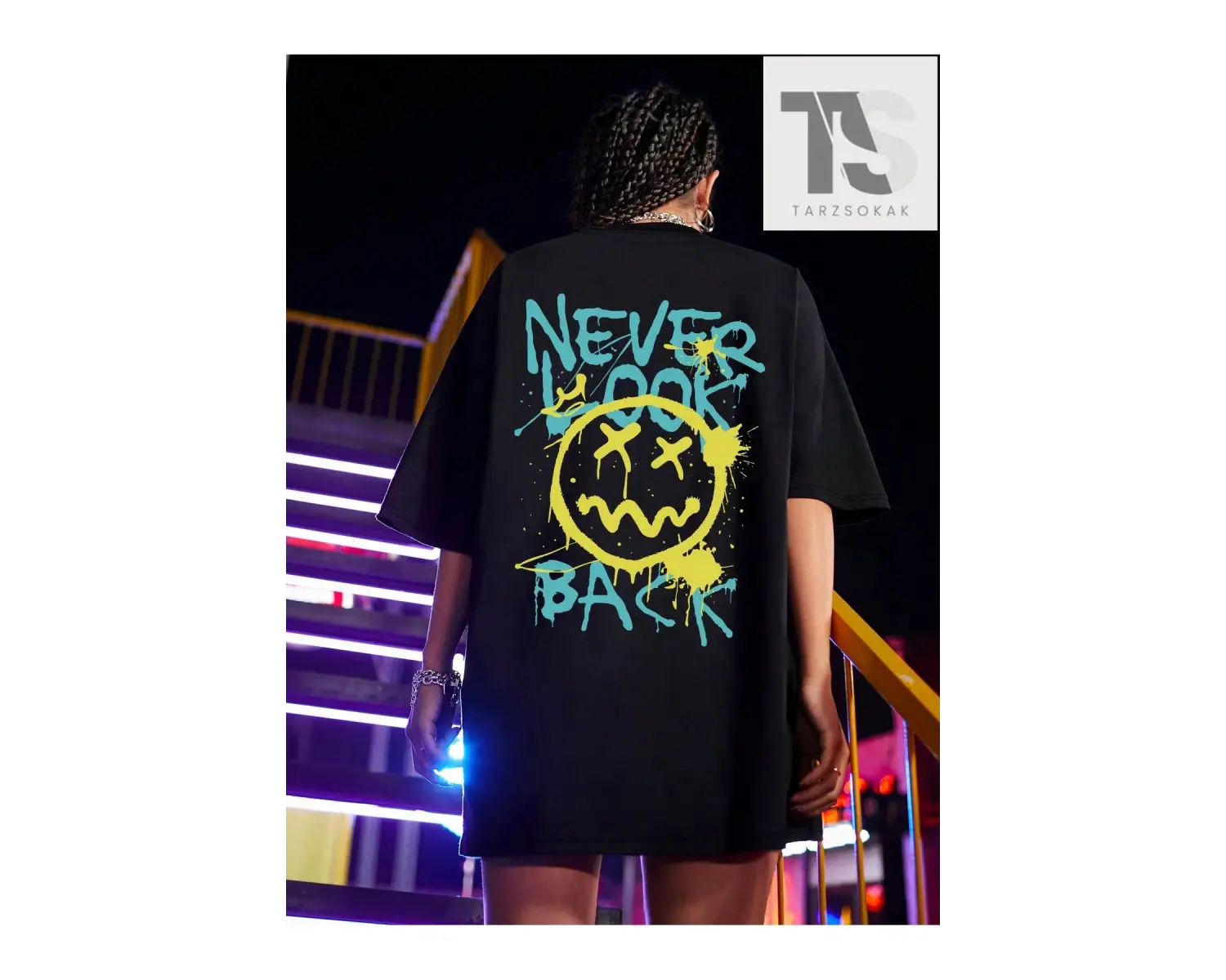 Coolane Düşük Omuz Harfli ve Kanatlı Oversize Tişört