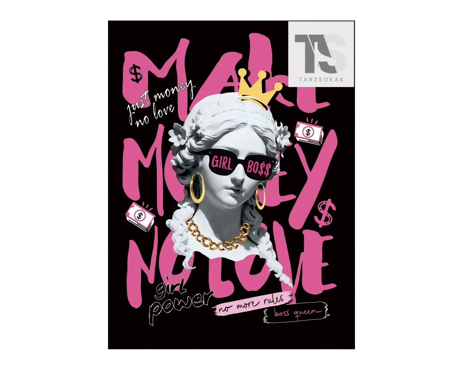 Coolane Figürlü ve Sloganlı Grafik Düşük Omuzlu Tişört