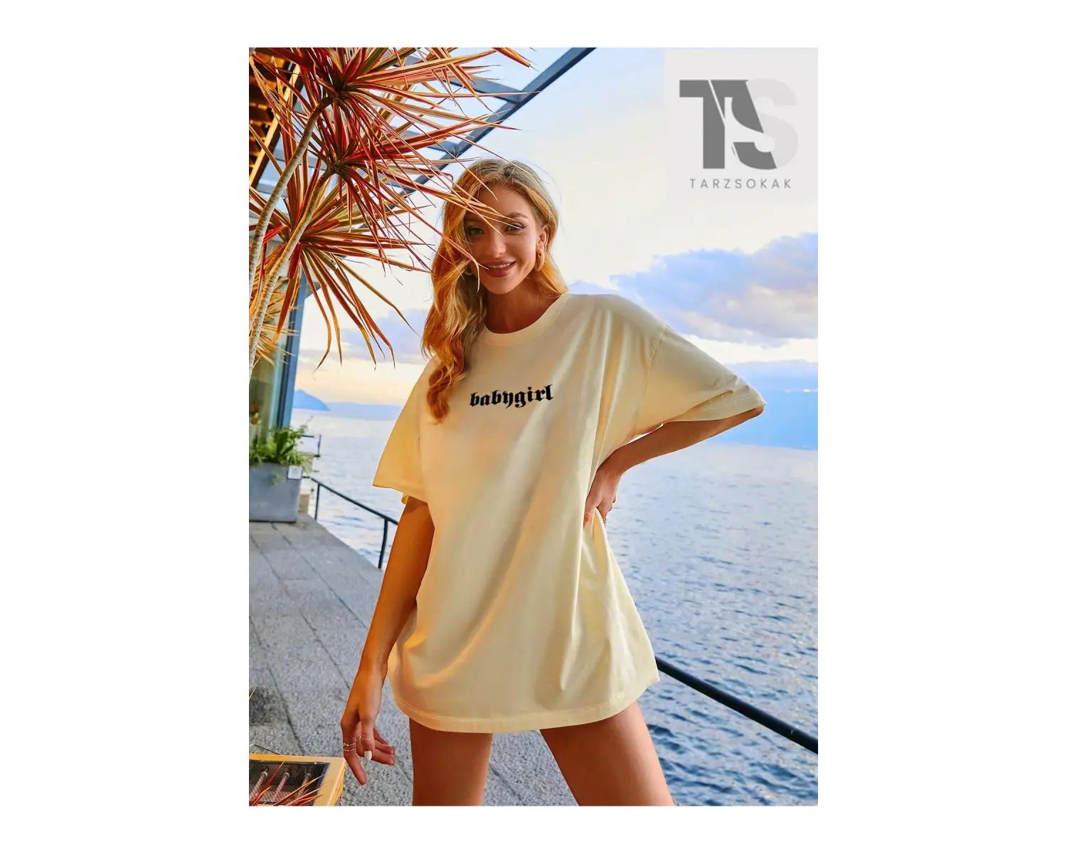 Coolane Gevşek Fit Kadın Rahat Kafatası Baskı Kısa Kollu Bisiklet Yaka Tişört Yaz İçin