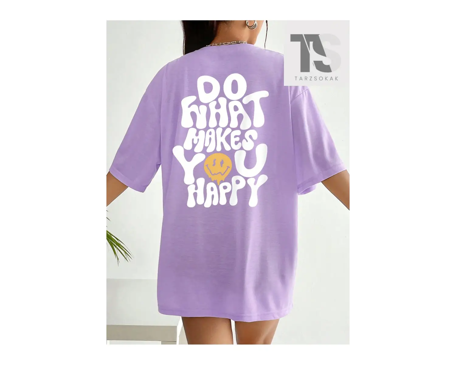 Coolane Harfli Grafik Düşük Omuzlu Longline Tişört