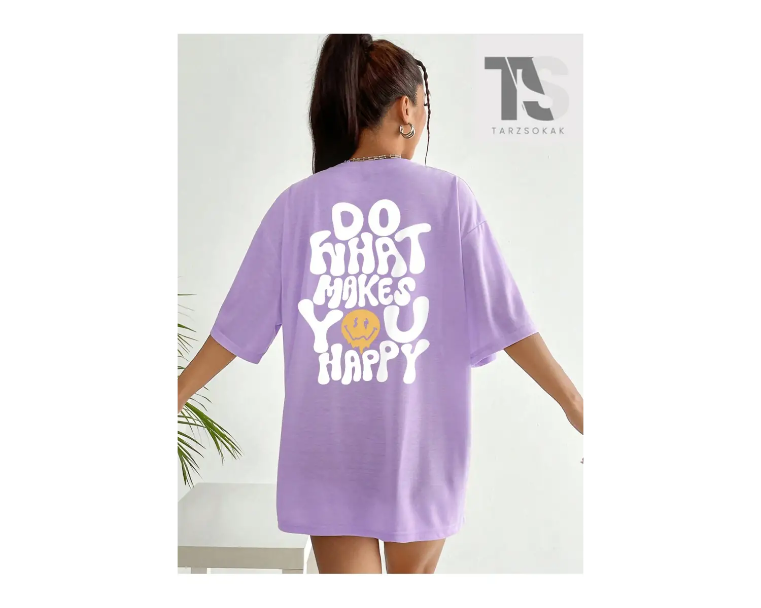 Coolane Harfli Grafik Düşük Omuzlu Longline Tişört