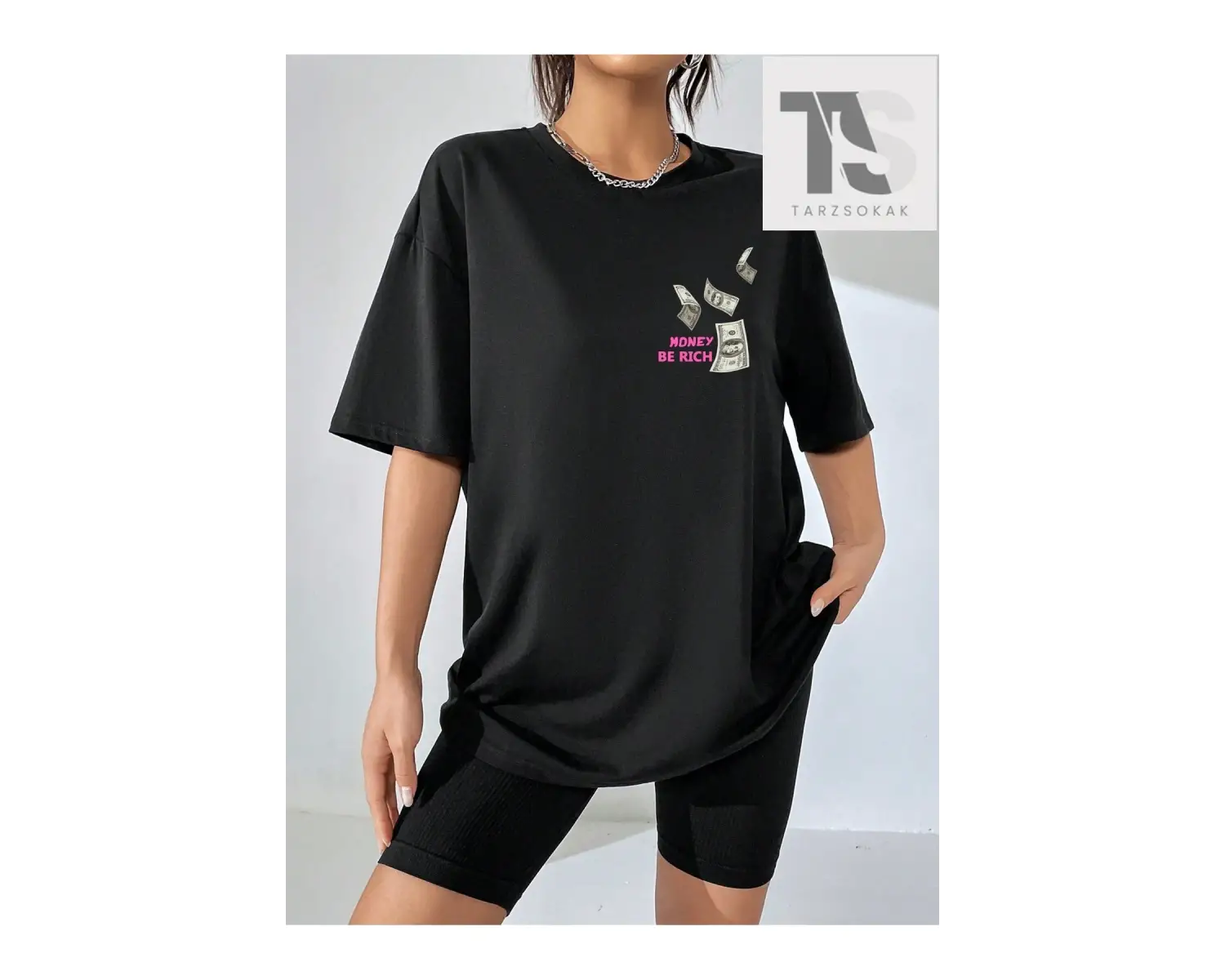 Coolane Harfli ve Şekilli Grafik Düşük Omuzlu Tişört